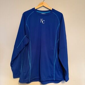 Majestic Kansas City Royals MLB Authentic Pullover Training Top Mens XL Blue